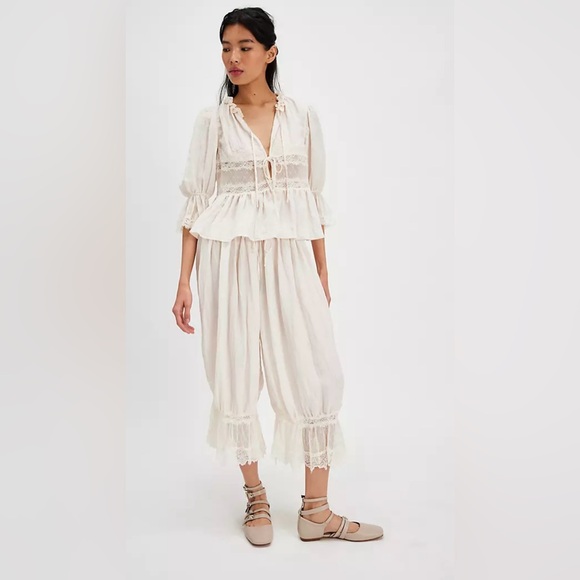 Free People Pants - Free People Forever Young Bed Jacket And Bloomers NWT Set Size Large